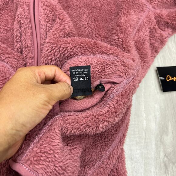 Classic Concepts Reversible Fleece Jacket Women's Mauve/Pink Full Zip Size L - Picture 8 of 8